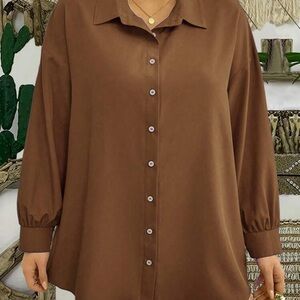 Brown long sleeve blouse